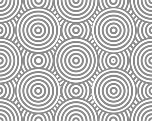 Obraz premium Abstract gray and white seamless pattern featuring concentric circles for modern backgrounds design. gray, abstract, pattern, geometric, design.
