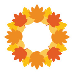 Festive thanksgiving wreath design featuring vibrant orange and yellow elements perfect for seasonal banners and advertisements © MdEashad