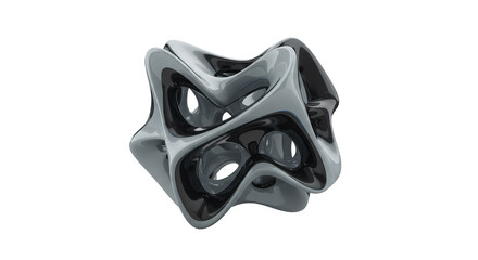 Complex 3D Abstract Sphere Shape Geometric Design Render Transparent