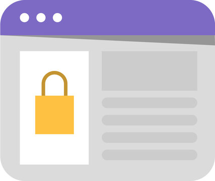 Secure Website Browser Window with Padlock, Security Concept, Private Online Account Access