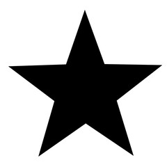 Símbolo vectorial de estrella sólida de cinco puntas, simple y clásico

