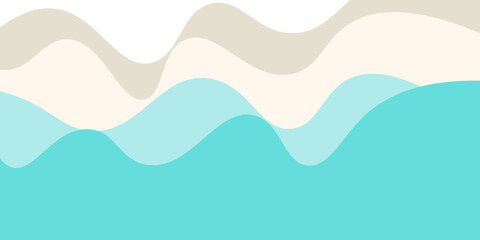 Curved flowing shapes in pastel blue and beige create a seamless abstract background, suitable for design and decoration purposes, vector illustration