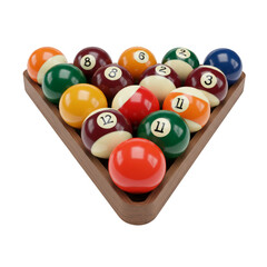 Naklejka premium Billiards Pool Balls Triangle Game Snooker Cue Balls Transparent
