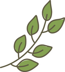 green leaves isolated on white