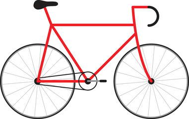 red bicycle isolated on white