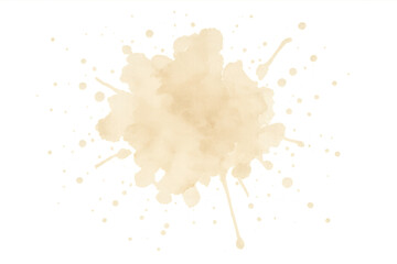 Watercolor splash spreading soft brown tones, creating textured abstract stain on transparent backdrop for graphic design overlay