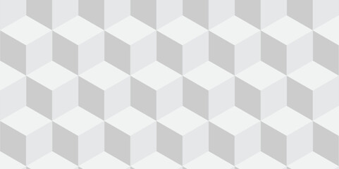 3D Futuristic minimal honeycomb mosaic white and gray background. Modern hexagon seamless vector pattern.	