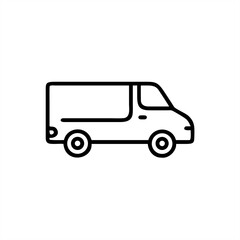 Small Cargo Van on transparent background for web and graphic design