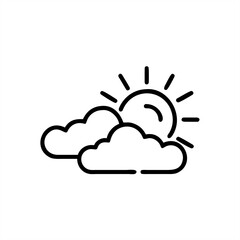 Sun And Clouds on transparent background for web and graphic design