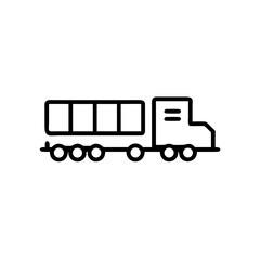 Train With Cargo Container on transparent background for web and graphic design