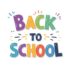 Colorful Back to School Lettering Illustration Design for Education