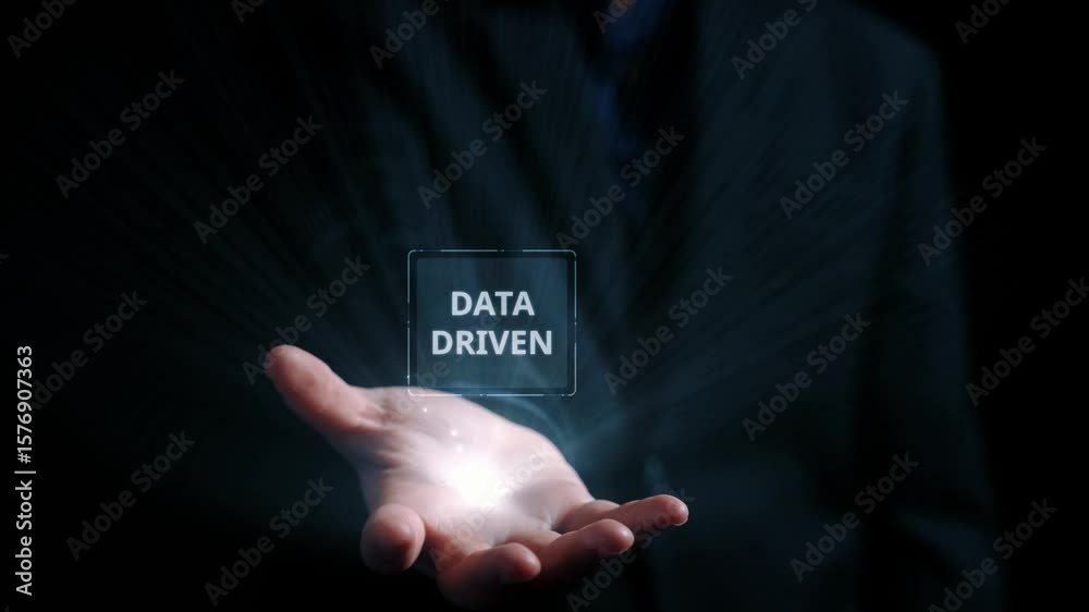 Poster data-driven decision-making empowers business through analytics, datum collection, and ai systems. d
