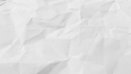 Blank crumpled white paper background.