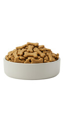Dog Food Bones Piled High in a Bowl on Transparent Background