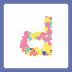 Small alphabet ball shapes d