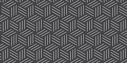 Futuristic minimal honeycomb mosaic gray background. Modern hexagon seamless vector pattern. Seamless pattern with hexagon fabric geometric pattern. Abstract ornament diamond tile design.	
