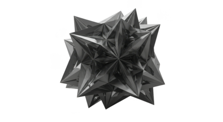 Geometric Polyhedral Abstract 3D Rendering With Transparent Background