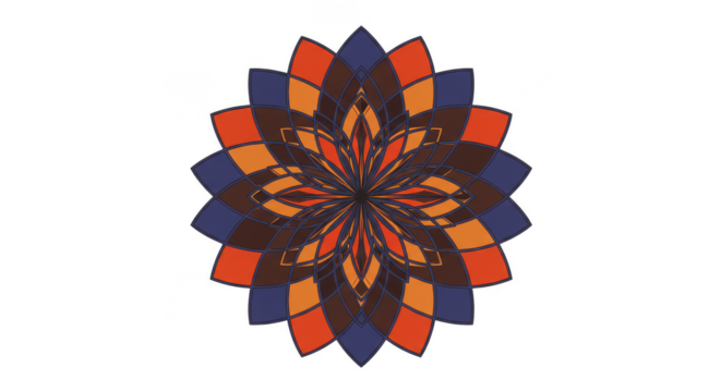 Geometric Flower Mandala Illustration Abstract Pattern Design