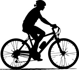 Fototapeta premium silhouette of a Man Riding a Bicycle – Active Lifestyle and Outdoor Fitness