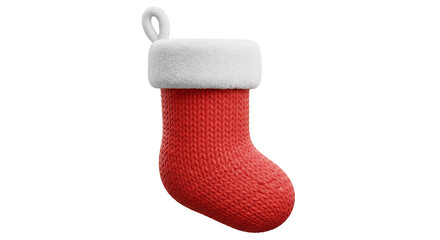 Illustration of Red Christmas Stocking Holiday Ornament on Transparent