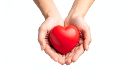 Fototapeta premium Kindness Hands Holding Heart for Blood Donation Awareness & Life Saving Support