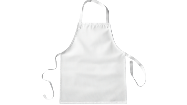 white blank kitchen apron on white background