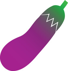 Purple Eggplant Vegetable Flat Icon