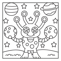 Space Coloring Pages for Kids – Bold and Easy Outer Space Fun with Rockets, Planets, Astronauts, and Aliens – Printable Activity Sheets
