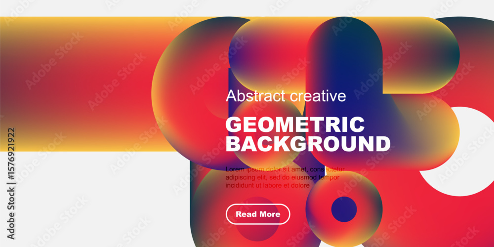 Poster vibrant abstract design. overlapping colorful shapes create dynamic geometric background with text, 