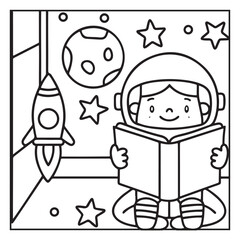 Space Coloring Pages for Kids – Bold and Easy Outer Space Fun with Rockets, Planets, Astronauts, and Aliens – Printable Activity Sheets