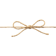 Isolated Image Of Burlap String Bow With Rustic Texture On Transparent