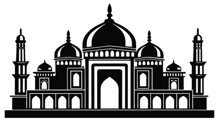 Taj Mahal Silhouette – Mughal Heritage Illustration

