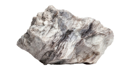 Dolomite light gray mineral lump background isolated on a Transparent background, PNG file.