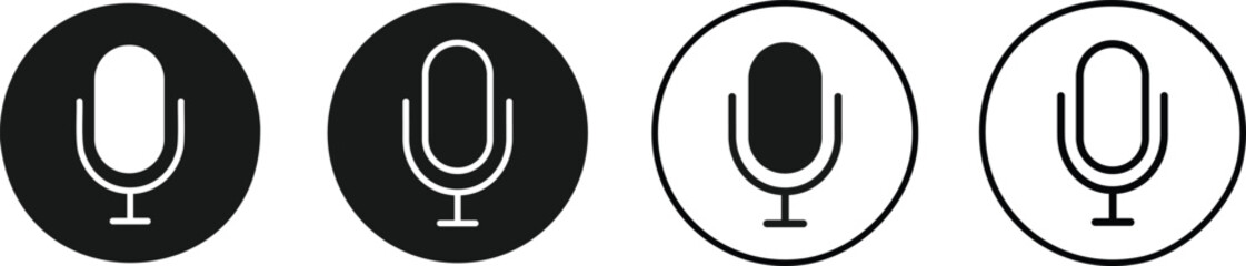 Microphone simple icons. Voice record buttons, Flat design design, Illustration Icons, Podcast icons, vector illustration eps 10.,

