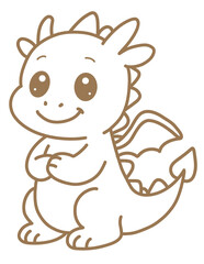 드래곤 용 라인 드로잉