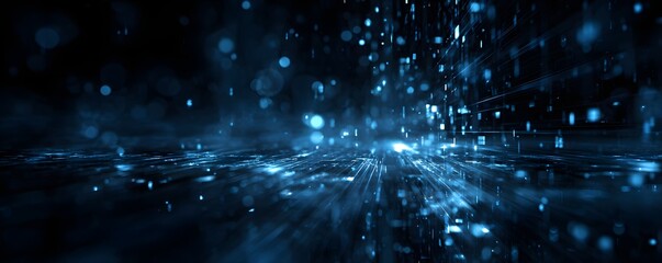 Obraz premium Futuristic data particles in digital space
