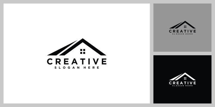 Modern House Roof Logo – Real Estate, Home, Construction & Property Company Icon