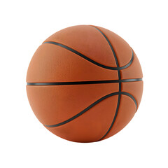 An orange basketball isolated on transparent background is ready for a game