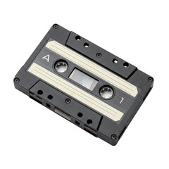 Obraz premium Isolated Cassette Tape Sound Recording Vintage Music on Transparent