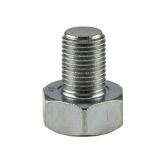 Isolated Silver Metal Bolt and Nut Fastener on Transparent Background