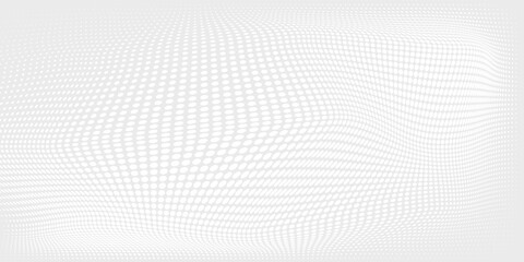 Minimalist White Halftone Wave Background