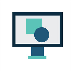 lcd tv monitor icons Vector 