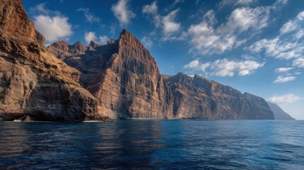 Dramatic coastline with towering cliffs and a vast ocean perfect for a nature travel photography