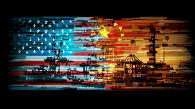 Digital Flag Glitch Reveals Tense USA&ndash;China Trade Battle