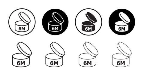 6 months PAO icon simple outline vector sign