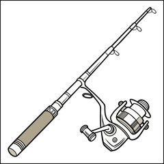 Realistic Fishing Rod Vector Illustration