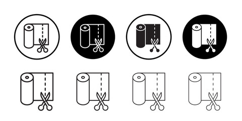 Cut roll of fabric icon simple outline vector sign