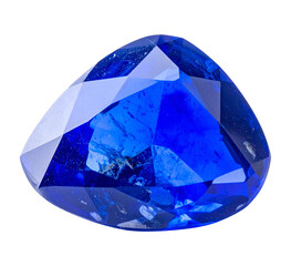 Glossy sapphire precious stone isolated