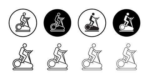Elliptical bike icon simple outline vector sign