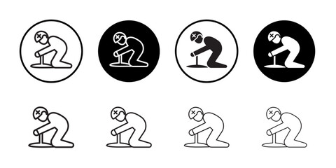 Fail or failure icon simple outline vector sign